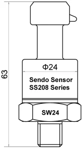 Stainless Steel Pressure Sensor SS208 Drawings